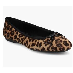 Birdie's Hummingbird Flats Leopard Print Haircalf Size 6.5 NWOB Elegant Bold